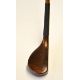 Late longnose beech wood replica putter - fitted with full length thick hide grip - overall 37" - - Image 1 of 3