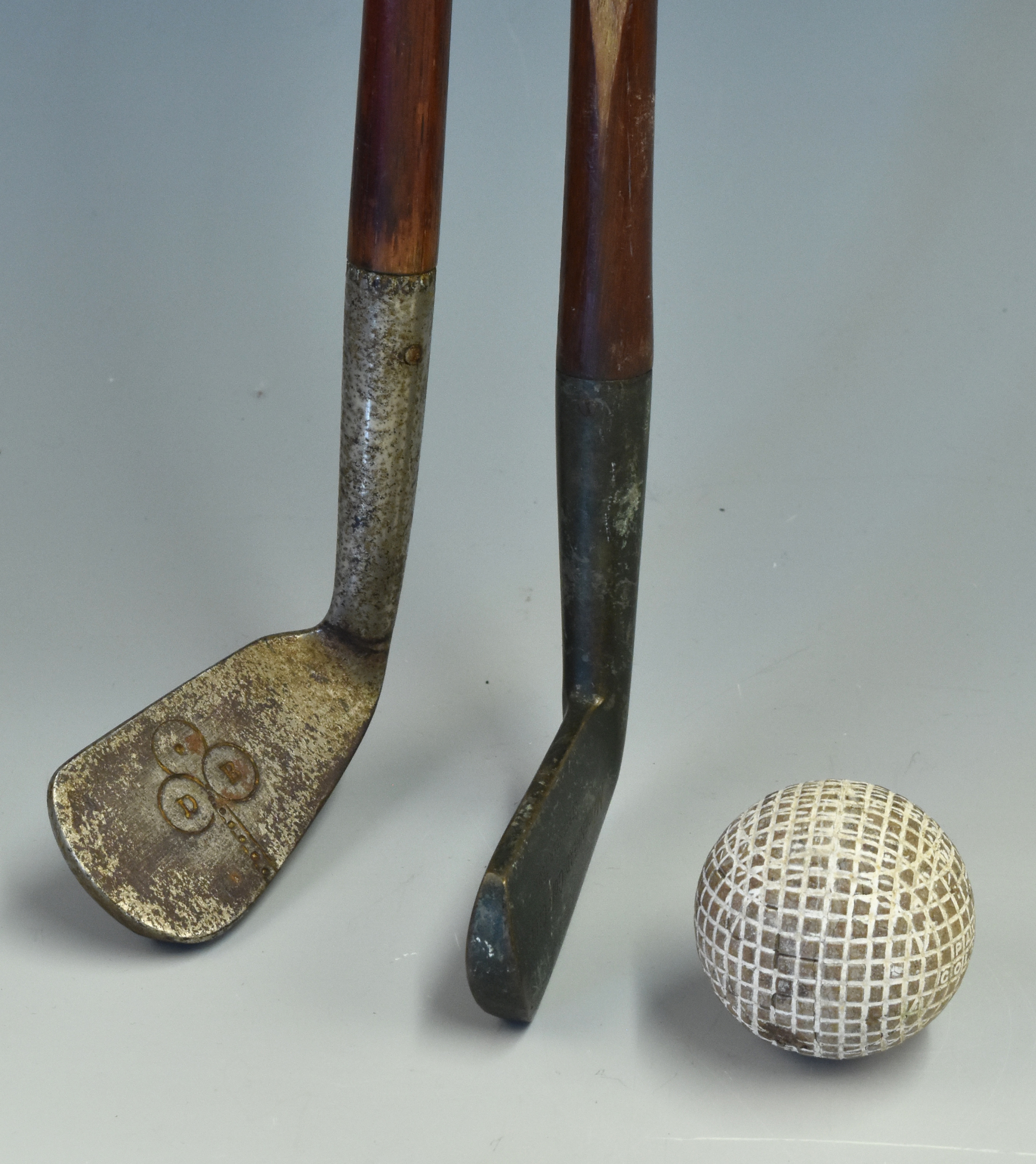 Flanged Bottom Niblick styled Sunday Golf walking stick marked 'Special' and with a 'Key' cleek - Image 2 of 2