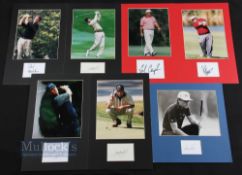Selection of Signed Golf Displays featuring Gary Player, Phil Mickelson, Bernhard Langer, Nick Faldo