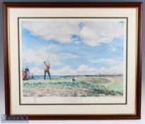 Arthur Weaver signed 1967 Jack Nicklaus Open Golf Championship colour print titled 
