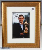 2014 Ryder Cup Stephen Gallacher signed photograph, with dedication, framed and mounted under