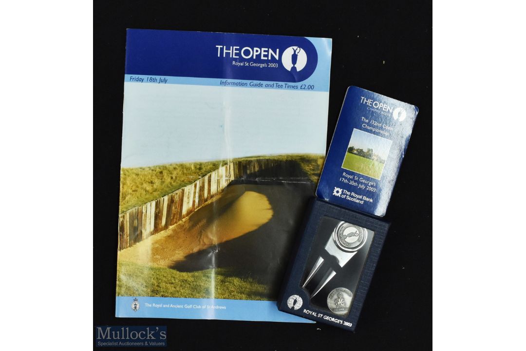 2003 Open Golf Championship Tee Times, Map and official souvenirs (3) played at Royal St George's to