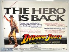 Movie / Film Poster - 1984 Indiana Jones and The Temple of Doom - ‘The Hero is Back' 40x30