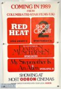 Movie / Film Poster - 1989 Multi Film Advertising Poster - Red Heat / Short Circuit 2 / Baron