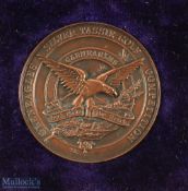 Gleneagles Silver Tassie Golf Competition bronze medal the obverse with embossed Eagle, blank to the