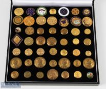 49 x Golf Club brass and enamel Buttons a good selection of mixed clubs with noted ones of TF golf