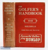1940 The Golfer's Handbook 42nd ed publ'd Edinburgh & London - Price 7/6d - in the original red