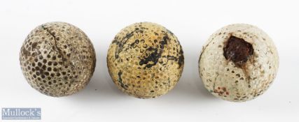 3x various Bramble Pattern Golf Balls - Large Chemico Bob retaining most of the original white