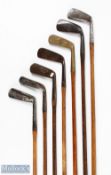 7x Assorted Putters to incl The Glasgow Golf Co straight brass blade with decorative Thistle brand