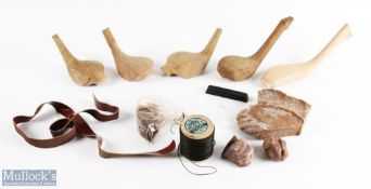 Golf Assortments - Interesting collection of Golf Club making materials to incl 5x head blanks 1x