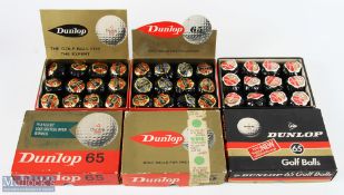 36x Dunlop 65 wrapped golf balls - in 3x various size makers original retail boxes