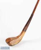 Attractive R F Forgan POWF golden beech wood transitional scare head brassie c1890 - with Mitchell