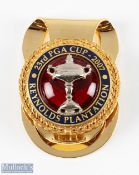 Scarce 2007 Official 23rd PGA Cup Matches 10ct Gold Plated and Enamel Money Clip - featuring new