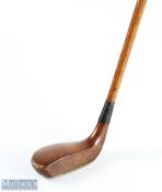 R Forgan 'Forganite' The Tolley putter with thick central brass sole plate fitted with a full length