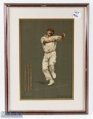 G J Thompson Chevallier Tayler Cricket Chromolithograph print from the Empires Cricketers, played