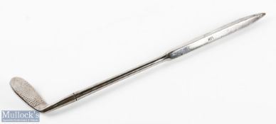 Fine Forgan St Andrews Stainless Steel Niblick Golf Club Fireside Poker - the 4x sided poker stamped