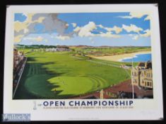 2000 129th Open Championship Golf Poster by Artist Ken Reed, limited edition No 132 of 500, St
