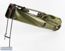 Leather Golf Bag with stand shoulder strap, carry handle, large rear zipped pocket and compartment