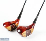MacGregor 'VIP Limited' persimmon woods (2) to inc' 1 and 3 woods, stamped 2t2f10, MacGregor Tourney