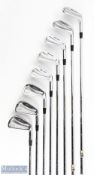 Mizuno MP-30 Golf Irons inc' 3-9 and pitching wedge, Dynamic Gold labelled shafts, gripped, signs of