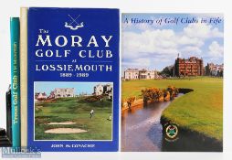 3x Scottish Golf Histories Books - The Moray Golf Club Lossiemouth 1889-1989 John McConachie Troon