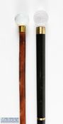 Glass Dimpled Golf Ball Sunday Walking Stick on stout three piece shaft with decorative joint