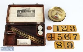 Garden Golf game by Capt W P Dean, Burgess Hill, Sussex England. A game set with 9 round brass