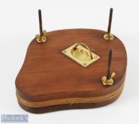 Mahogany Wooden Tennis Racket Press, unnamed press for 4 rackets, with brass fittings, G+