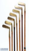7x Brass blade putters to incl Anderson of Anstruther for the Army & Navy CSL with arrow to the