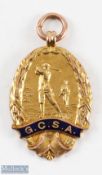 GCSA Royal Wimbledon Tournament Nov 1921 9ct Gold Medal - won by T Askew Nov 1921, embossed