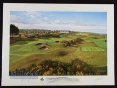 Padraig Harrington and Graeme Baxter signed Golf Limited Edition Print features Carnoustie Golf