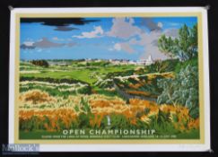 1998 127th Open Championship Golf Poster signed by Artist Ken Reed, 16th-19th July 1998 Royal
