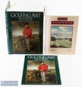 Collection of Golf Books on Artwork Signed by the Editors and Nick Faldo Open Golf Champion (3) Phil