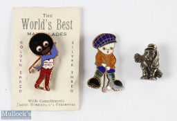 Original Metal and Enamel Badges to include a Robertson's Golden Shred with white waistcoat on