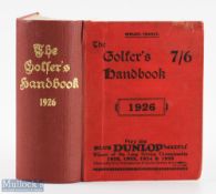 1926 The Golfer's Handbook 28th ed publ'd Edinburgh & London - Price 7/6d - in the original cloth
