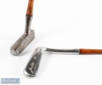 C Neaves Lossiemouth unusual narrow centre shafted deep faced near rectangular metal head putter