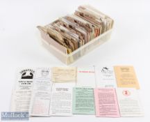 A large Collection of Period Golf Scorecards and club rules, all neatly stored in 2 plastic
