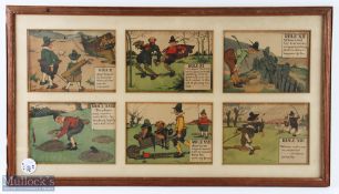 Charles Crombie 'Perrier' Rules of Golf Prints featuring Rules I (j), IV, III, XX, VII, XII (v)