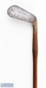 Tom Stewart 'R T J' stamped mashie for A Bellworthy fitted with a full length original leather
