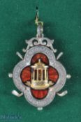 Rare, large and stunning 1906 St Bernard's Golf Club Silver, Gilt and Enamel Winners Medal -