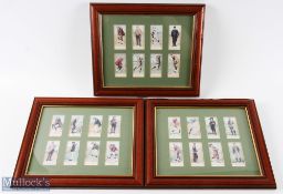 Reproduction Copes Golf Cigarette cards - 24 cards framed and mounted in 8- 30cm x 25cm