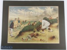 Modern Pint Golf Scene Copes Tobaccos Advert - mounted on card - size # 64cm x 52cm