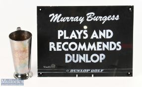 Ex Golf Pro - Murray Burgess - Dunlop Sign and a Drumpeller golf club presentation tankard to Murray