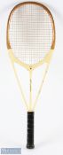 1939 Hazell's Streamline all White Blue Star Wooden Tennis Racket, with original strings,