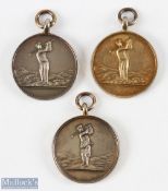 1950s News of The World Silver Gilt Medals (3) for 1953, 1955 and 1956, each having period golfer