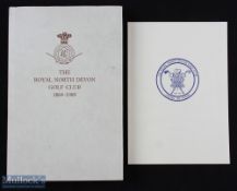 Royal North Devon Golf Club Signed History and Ladies 125th Anniversary Banquet Menu (2) - signed 