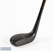 R Forgan Black Magic composite mallet head putter with central brass sole plate stamped with maker's