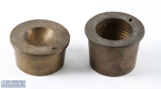 An unusual Brass Shaped Dimple/Smooth Pattern Golf Ball Mould - each base stamped with the letters