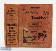 Rare 1922 The Golfer's Handbook 24th ed publ'd Edinburgh & London - Price 7/6d - in the original