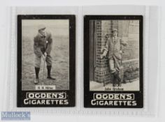 2x Ogden's Tabs Cigarette Real Photograph Players Golf Cards c1901 - H H Hilton (Open and Amateur